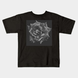 Black and White flower Kids T-Shirt